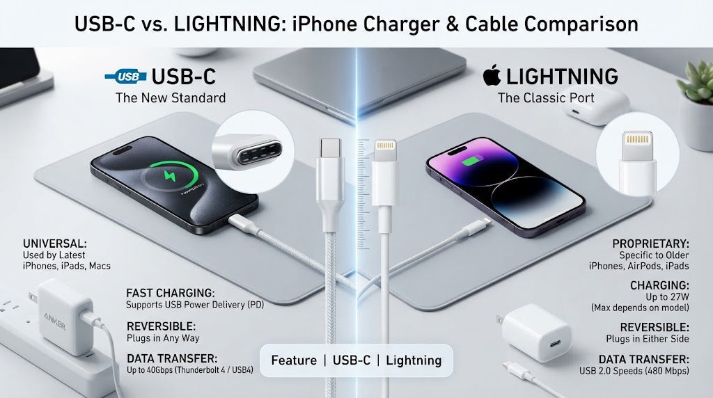 USB-C vs Lightning: What Charger Do You Need? | Ireland 2026